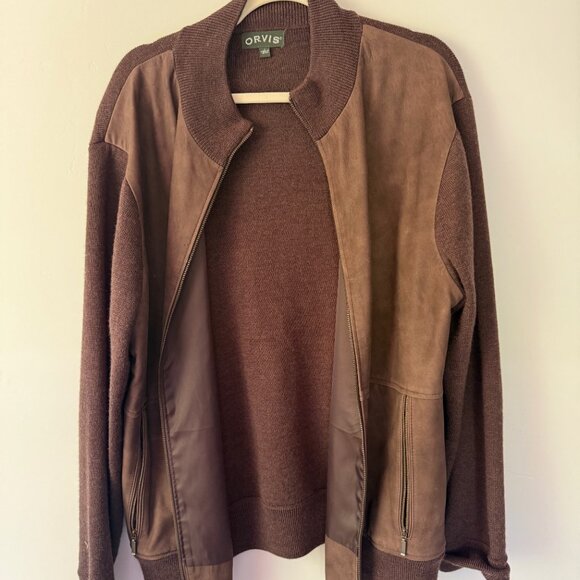 Orvis Suede / Wool Bomber Sweater - Picture 8 of 8